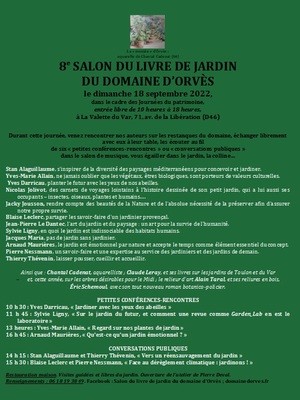 8e Salon du Livre de Jardin du Domaine d’Orvès