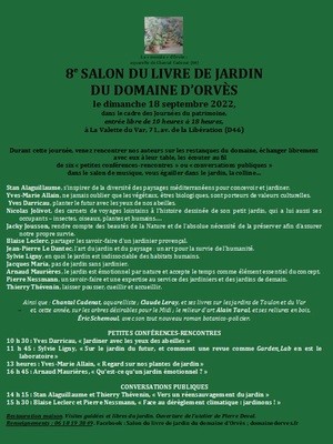 8e Salon du Livre de Jardin du Domaine d’Orvès